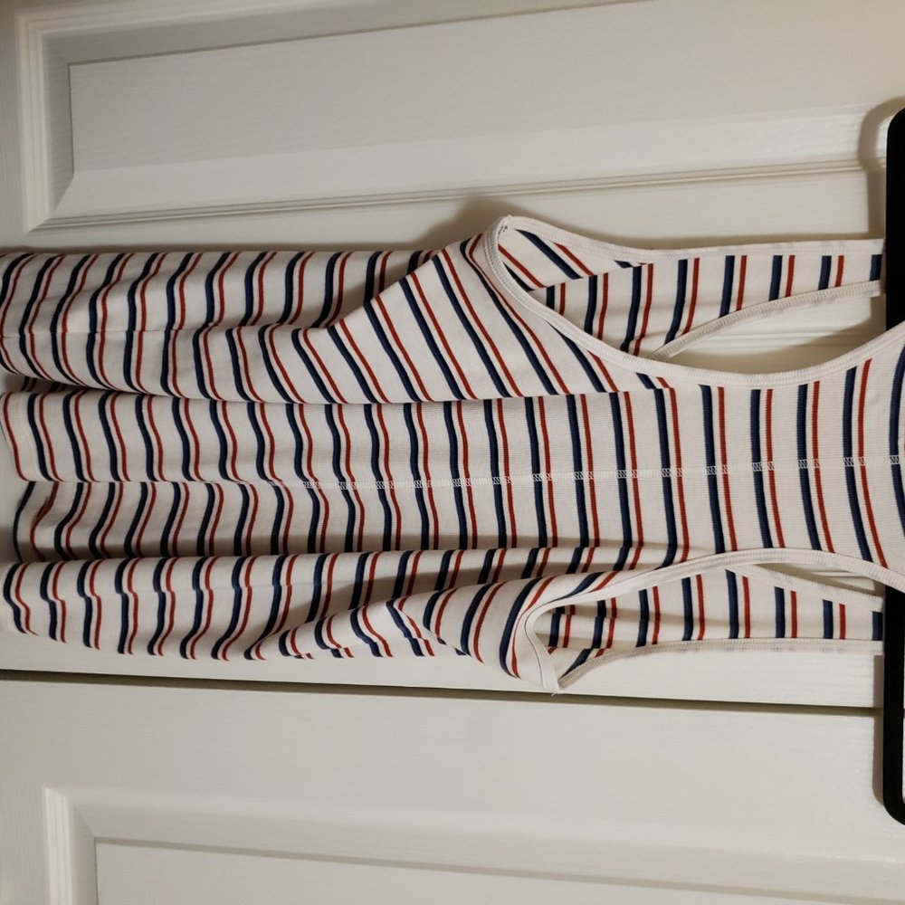 Striped Racerback Ribbed Tank Top WORN ONCE - Picture 2 of 3
